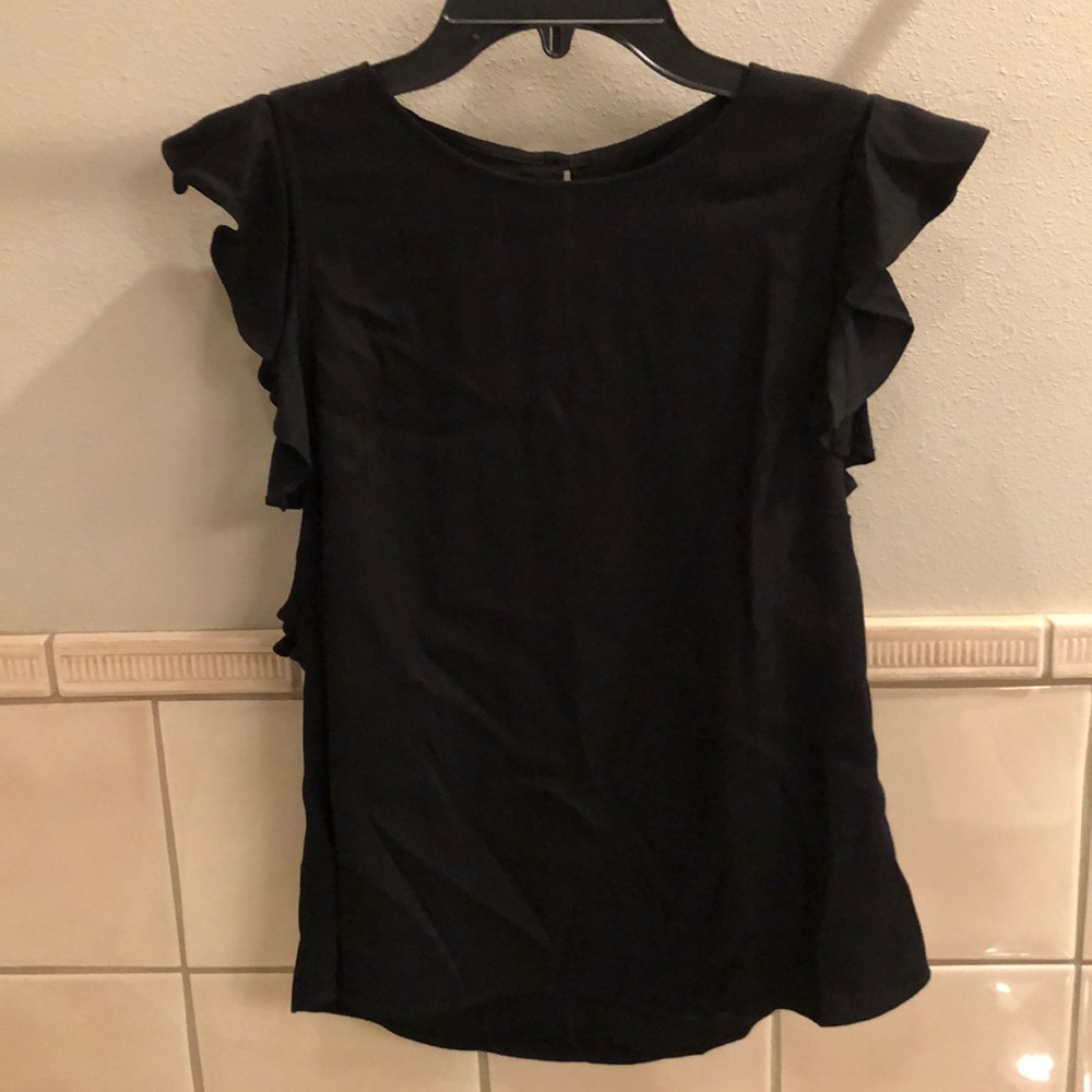 New Reformation Magpie Ruffle Flutter Sleeve Top - image 6